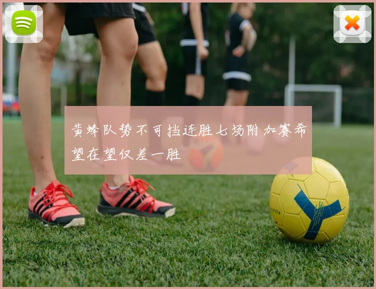 黄蜂队势不可挡连胜七场附加赛希望在望仅差一胜